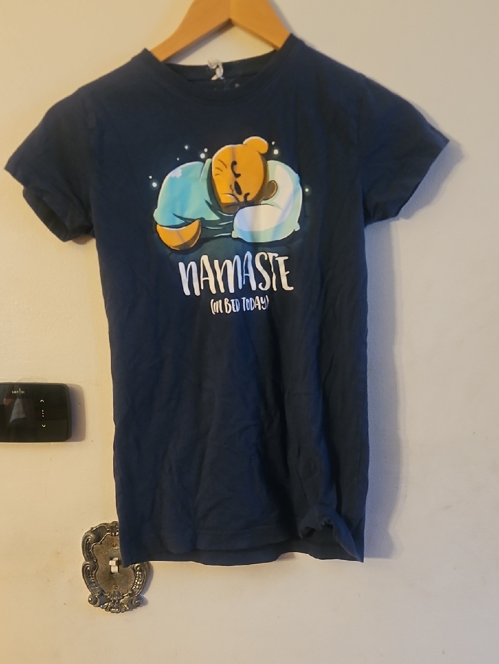 Kids Navy Short-Sleeve Tee with Sleepy Bear Graphic